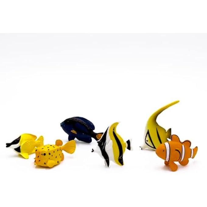 GALAXY 6 TROPICAL FISH TOY SET - REALISTIC HAND-PAINTED OCEAN FISH FIGURES FOR KIDS, EDUCATIONAL PLAY & PARTY FAVORS - Image 1